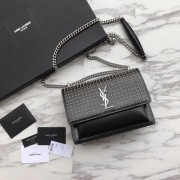 SAINT LAURENT leather shoulder bag Y550228 black HV09542AM45