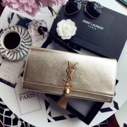 SAINT LAURENT Monogram Kate leather pouch 6763 gold HV00331Zw99