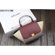 Top 2015 Celine classic original leather 3345-1 purplish red&gray&black&off white HV01490yq38