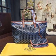 Top Goyard Y Doodling Calfskin Leather Tote Bag 36987 dark blue HV00440eo14