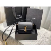 Top SOLFERINO SMALL SATCHEL IN BOX SAINT LAURENT LEATHER 63430 black HV09146lE56