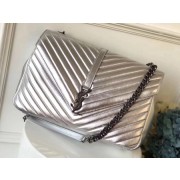 YSL Flap Bag Calfskin Leather 392738 silver HV01182fc78