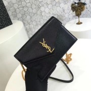 ysl small kate satchel original Calf leather 2822 black Gold chain HV06161UF26