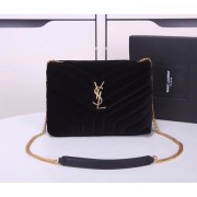 Yves Saint Laurent hot style shoulder bag Velvet 487218 black HV05869sf78