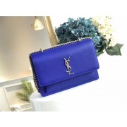 Yves Saint Laurent Original Leatehr Shoulder Bag 8005 blue HV00858fj51