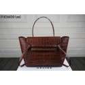 2015 Celine top quality crocodile 3368 dark coffee HV10258Gh26