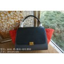 2015 Celine top quality plain weave with nubuck leather 6608 black&dark gray&red HV11970uT54