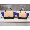 2015 Celine trapeze tote bag 3345 Apricot Black Blue HV05048Zf62