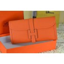 2015 hermes jige elan long clutch bag epsom leather orange 509058 HV07570De45