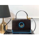 AAAAA Knockoff Fendi KAN I F brown leather bag with exotic details 8284M HV09614Pg26