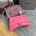 Balenciaga HOURGLASS SMALL TOP HANDLE BAG crocodile embossed calfskin B108895E pink HV00181xh67