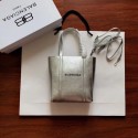 Balenciaga Original Leather Mini Shopper Bag 6696 Silver HV08226Yf79