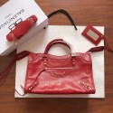 Balenciaga The City Handbag Calf leather 382569 red HV05903Fh96