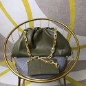 Bottega Veneta Nappa lambskin soft wide large Shoulder Bag 585853 Blackish green HV00493Xr72