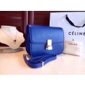 Celine Classic Box Flap Bag Calfskin Leather 2263 Blue HV01895VF54