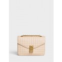 CELINE MEDIUM C BAG IN BICOLOUR QUILTED CALFSKIN CL87253 cream HV00231Is53