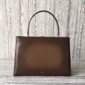 CELINE MEDIUM CLASP HANDBAG IN BOX CALFSKIN WITH PATINA 180923 brown HV04941Yf79