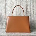 CELINE MEDIUM CLASP HANDBAG IN BOX CALFSKIN WITH PATINA 180923 Camel HV11291su78