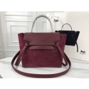 Celine mini Belt Bag Suede Leather A98310 wine HV07560DO87