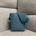 CELINE SANGLE SMALL BUCKET BAG IN SOFT GRAINED CALFSKIN 189303 BLUE HV05325RX32