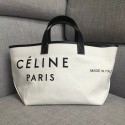 CELINE SMALL MADE IN TOTE IN TEXTIL 83181 WHITE & BLACK HV04783Gh26