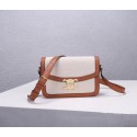 Celine TEEN TRIOMPHE BAG IN TRIOMPHE CANVAS AND CALFSKIN CL87368 white HV08373mV18