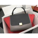 Celine Trapeze Bag Original Leather 3342 Red grey black HV00490nV16