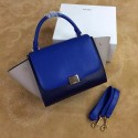 Celine Trapeze Bag Original Nubuck Leather 3345 Royal Blue&Black&Khaki HV01103Yv36