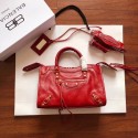 Cheap Copy Balenciaga The City Handbag Calf leather 382568 red HV02484Eq45