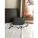 Cheap Copy BOTTEGA VENETA Knot snakeskin-trimmed satin clutch 62548 dark grey HV00704Eq45