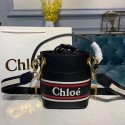 Chloe Roy Mini Smooth Leather Bucket Bag 3S508 Black HV06368VI95