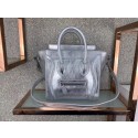 Copy CELINE NANO LUGGAGE BAG IN LAMINATED LAMBSKIN 189243 SILVER HV00941Kn92