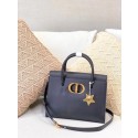 Copy DIOR MEDIUM ST HONORE TOTE Grained Calfskin M9321UMBA dark blue HV00576Kn92