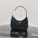 Copy Prada Nylon and Saffiano leather mini bag 1NE204 black HV01031Zn71