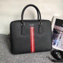 Copy Prada Saffiano leather work bag 2VE368-3 black HV01626Kn92