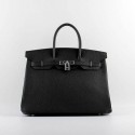 Designer Replica 2015 Hermes Birkin 35CM H-35 silver hardware black HV00901CF36