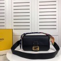 Designer Replica Fendi BAGUETTE leather bag F2466 black HV05966CF36