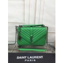 Designer YSL Flap Bag Calfskin Leather 2508 green silver buckle HV01659vs94