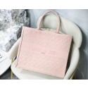 DIOR BOOK TOTE BAG IN EMBROIDERED CANVAS C1286 Pink HV04329vK93