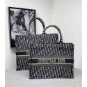 DIOR BOOK TOTE BAG IN EMBROIDERED CANVAS C1287 dark blue HV09988Rc99