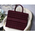 DIOR BOOK TOTE Burgundy Cannage Embroidered Velvet M1286Z HV10437uU16