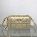 DIOR CARO DOUBLE POUCH Supple Cannage Calfskin S5037U Beige HV00562ER88