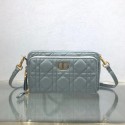 DIOR CARO DOUBLE POUCH Supple Cannage Calfskin S5037U grey HV02384FA31