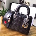 Dior lucky badges Original sheepskin Tote Bag 88034 black HV07173tg76