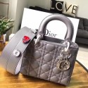 Dior lucky badges Original sheepskin Tote Bag 88034 grey HV04307Nw52