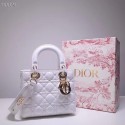 Dior lucky badges Original sheepskin Tote Bag A88035 white HV10646Lo54