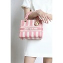 DIOR MEDIUM LADY D-LITE BAG Pink D-Stripes Embroidery M0565 HV11782iZ66