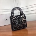 Dior Mini Lady Rhinestone Diorama Clamshell Bag Calfskin 8817 Black HV06174UM91