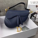 Dior MINI SADDLE BAG CALFSKIN M0447 dark blue HV03494Ag46