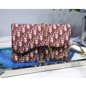 Dior SADDLE DENIM CANVAS BAG S5614 burgundy HV01073va68